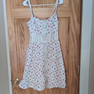 Candie's Floral Button-Down Dress - White and Pink